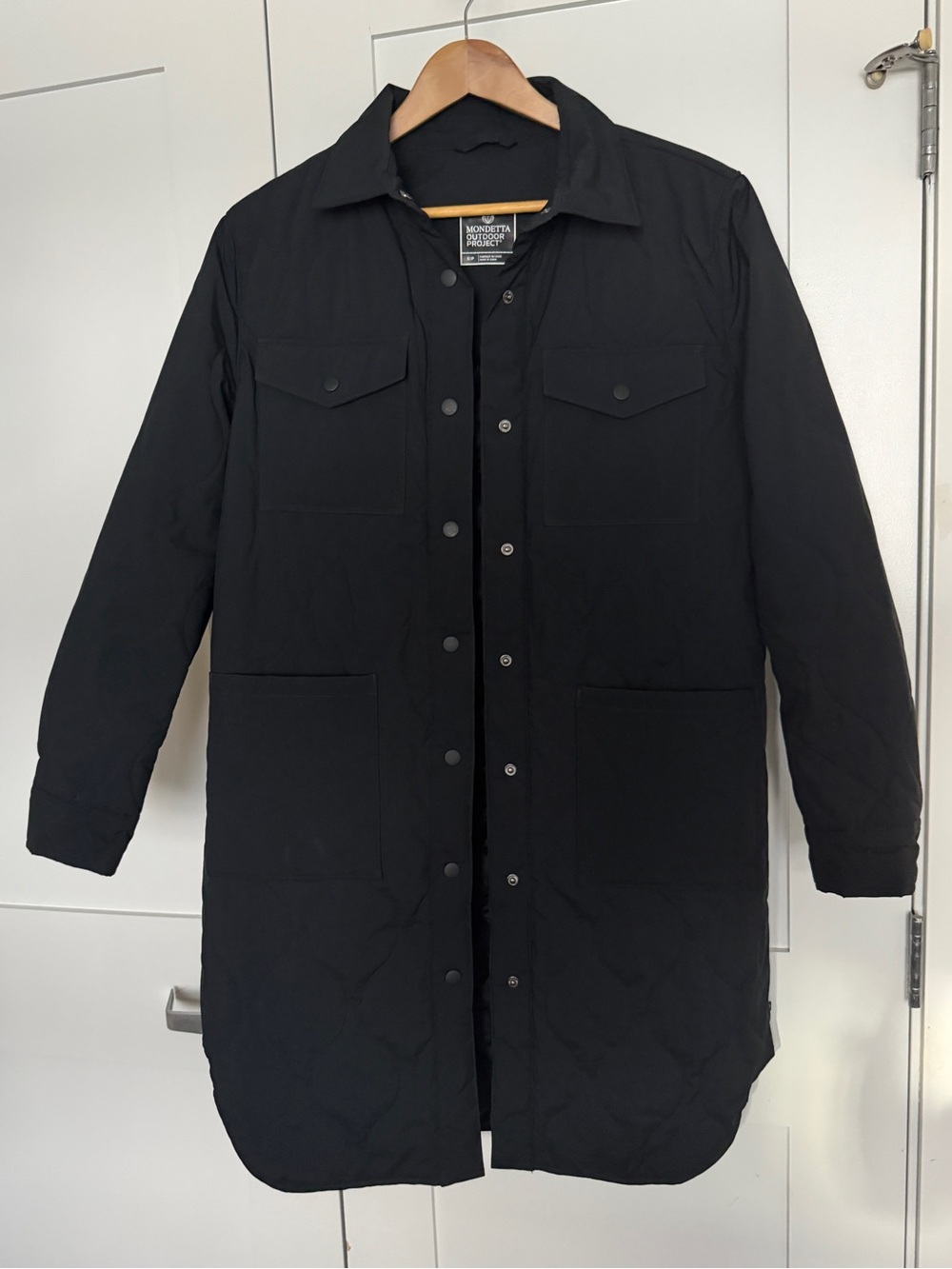Mondetta Black Long Bomber-Style Jacket